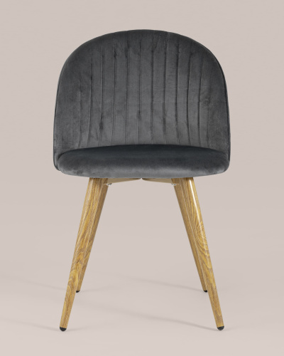 Стул Лион Страйпс велюр серый. Фото №5