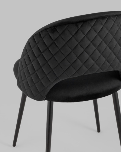 Стул Меган велюр с ромбами черный. Фото №9