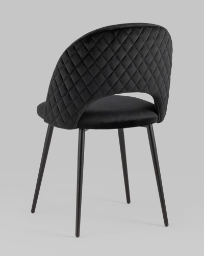 Стул Меган велюр с ромбами черный. Фото №7