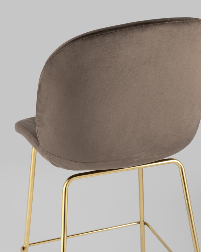 Стул барный Beetle со спинкой коричневый. Фото №8