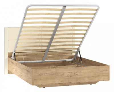 Кровать Livorno  НМ 040.52, к/з Бум милк, Софт Панакота, Дуб Бунратти. Фото