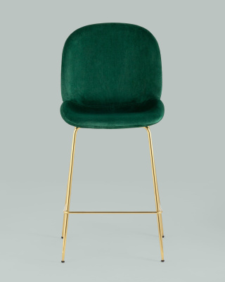 Стул полубарный Beetle со спинкой изумрудный. Фото