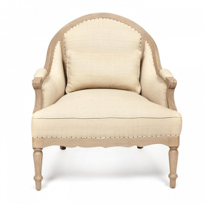 Кресло Secret De Maison PAULETTE ( mod. CHA 15-12A ) красное дерево, 91х83х77см, Натуральный Минди, ткань бежевая (FP-028). Фото