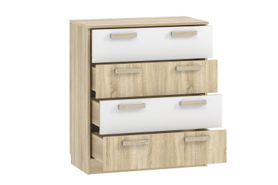 Фанк НМ 013.71-01 М Комод Белый, Дуб Сонома. Фото №2